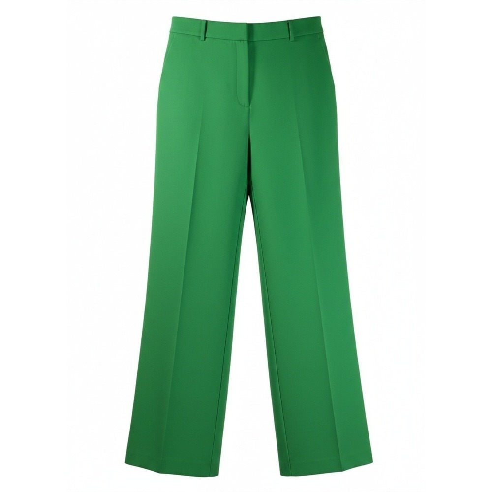 Boden Wide Leg Pants Women 20-22R Green Solid Relaxed Modern Classic Elegant - Picture 2 of 12